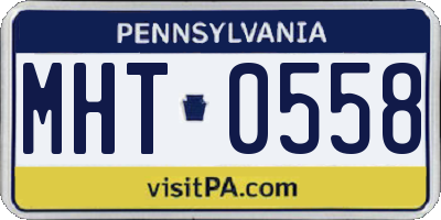 PA license plate MHT0558