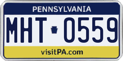 PA license plate MHT0559
