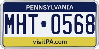 PA license plate MHT0568