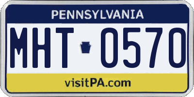 PA license plate MHT0570