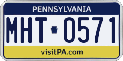 PA license plate MHT0571
