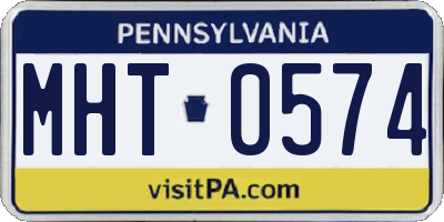 PA license plate MHT0574