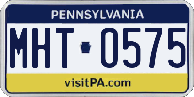 PA license plate MHT0575