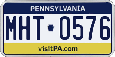 PA license plate MHT0576