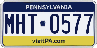 PA license plate MHT0577