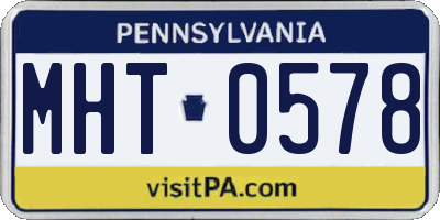 PA license plate MHT0578