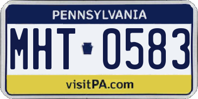 PA license plate MHT0583