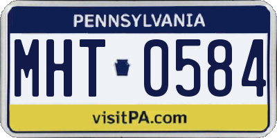 PA license plate MHT0584