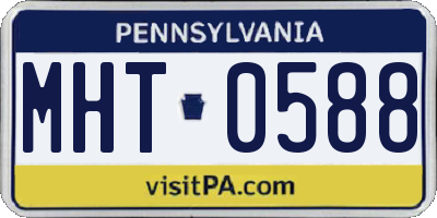 PA license plate MHT0588