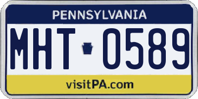 PA license plate MHT0589