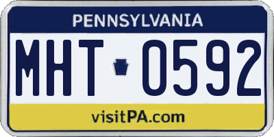 PA license plate MHT0592
