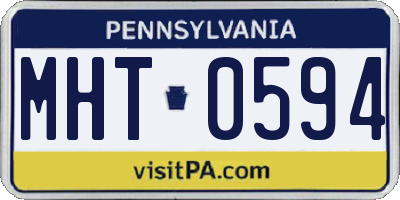 PA license plate MHT0594