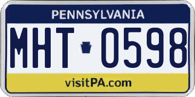 PA license plate MHT0598