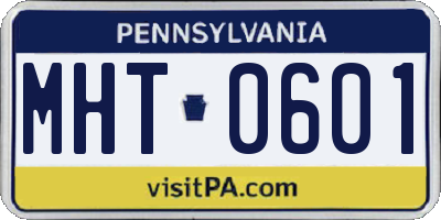 PA license plate MHT0601