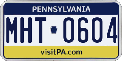 PA license plate MHT0604