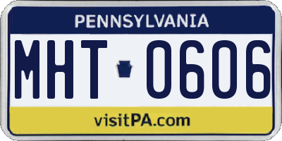 PA license plate MHT0606