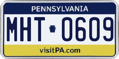 PA license plate MHT0609