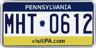 PA license plate MHT0612