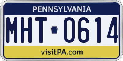 PA license plate MHT0614