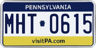 PA license plate MHT0615