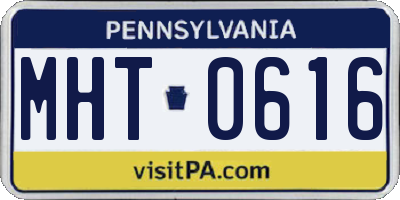 PA license plate MHT0616