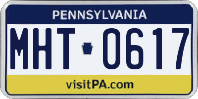 PA license plate MHT0617