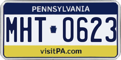 PA license plate MHT0623