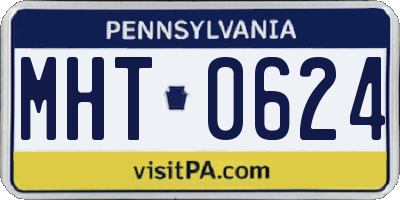 PA license plate MHT0624