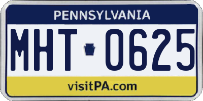 PA license plate MHT0625