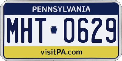 PA license plate MHT0629
