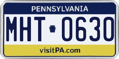 PA license plate MHT0630