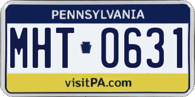 PA license plate MHT0631