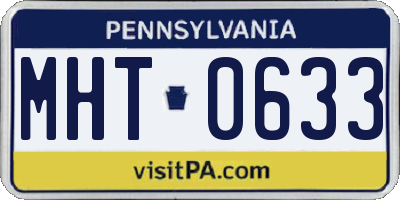 PA license plate MHT0633