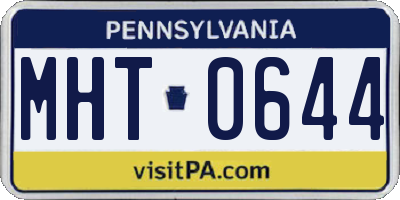 PA license plate MHT0644