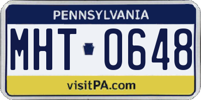 PA license plate MHT0648