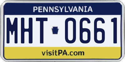 PA license plate MHT0661