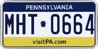 PA license plate MHT0664