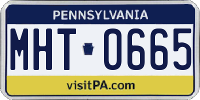 PA license plate MHT0665