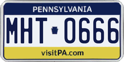 PA license plate MHT0666