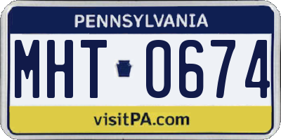 PA license plate MHT0674