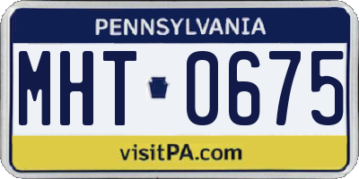 PA license plate MHT0675