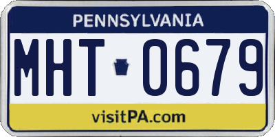 PA license plate MHT0679