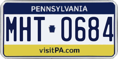 PA license plate MHT0684