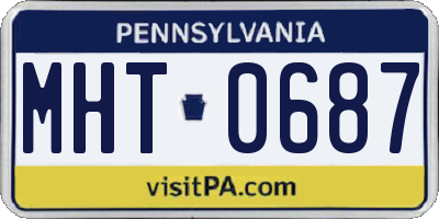 PA license plate MHT0687