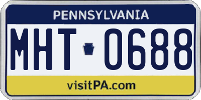 PA license plate MHT0688