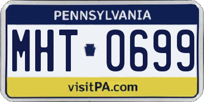 PA license plate MHT0699