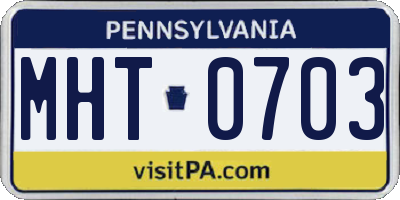 PA license plate MHT0703
