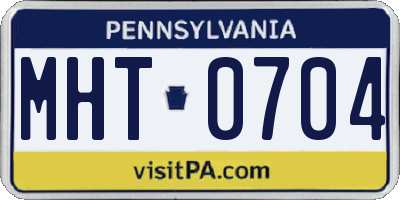 PA license plate MHT0704