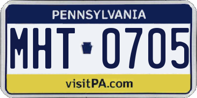 PA license plate MHT0705