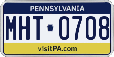 PA license plate MHT0708
